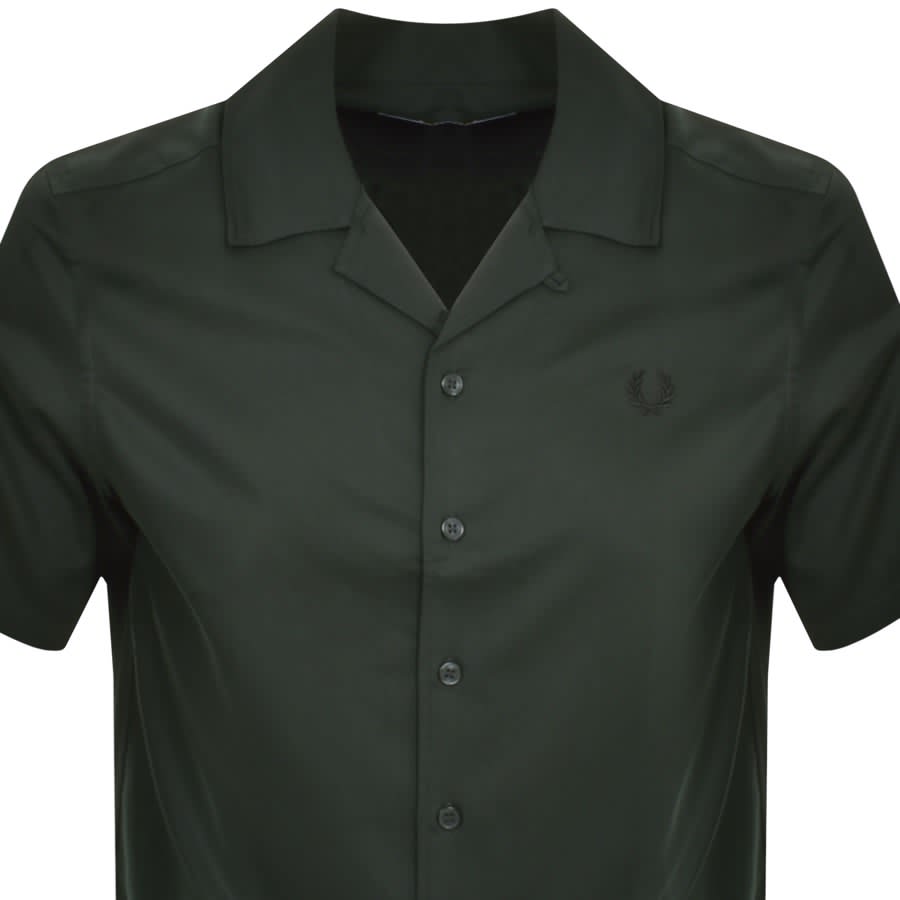 Image number 2 for Fred Perry Ombre Revere Collar Shirt Green