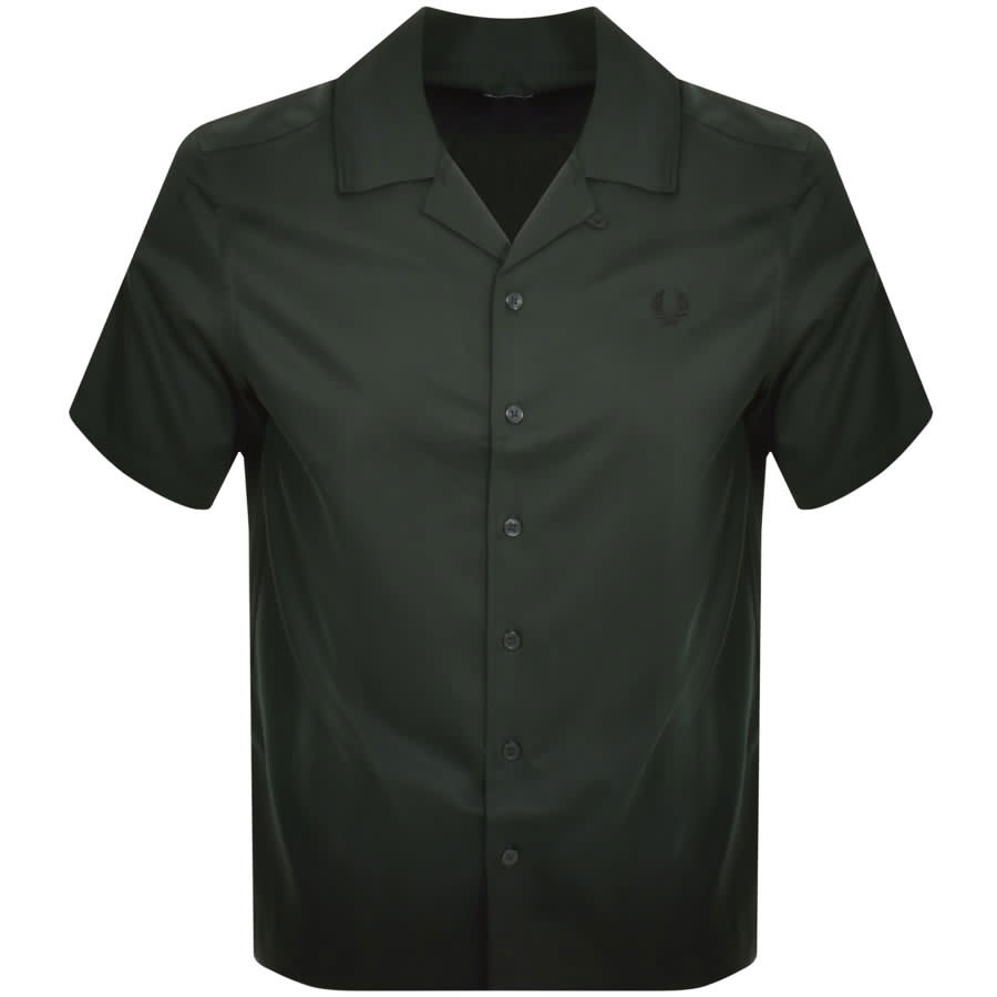 Image number 1 for Fred Perry Ombre Revere Collar Shirt Green