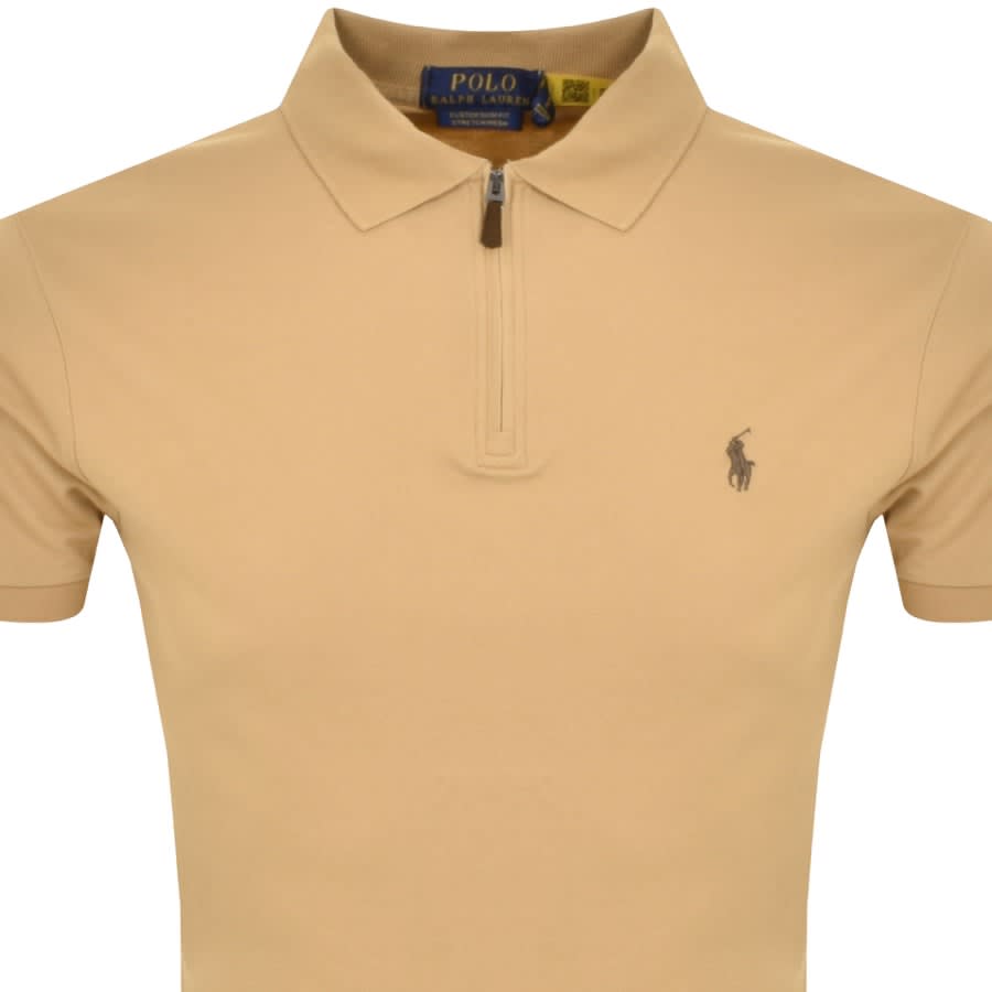Image number 2 for Ralph Lauren Slim Fit Polo T Shirt Beige