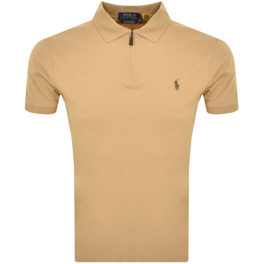 Image number 1 for Ralph Lauren Slim Fit Polo T Shirt Beige