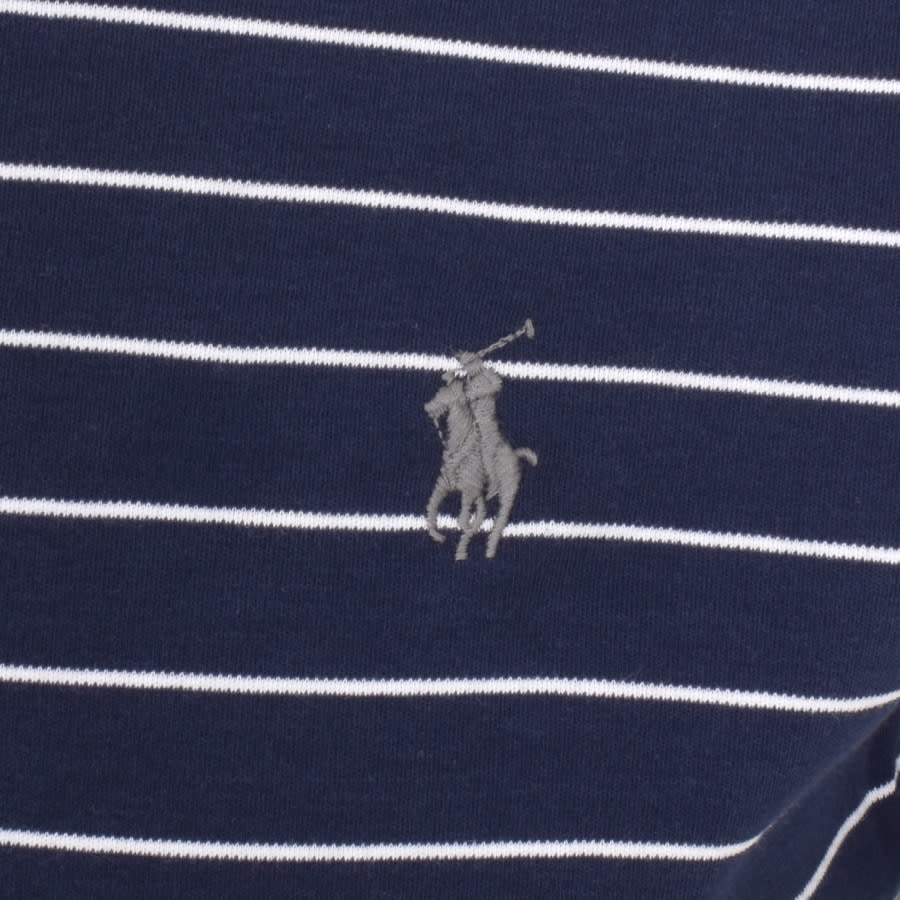 Image number 3 for Ralph Lauren Stripe Long Sleeve T Shirt Navy