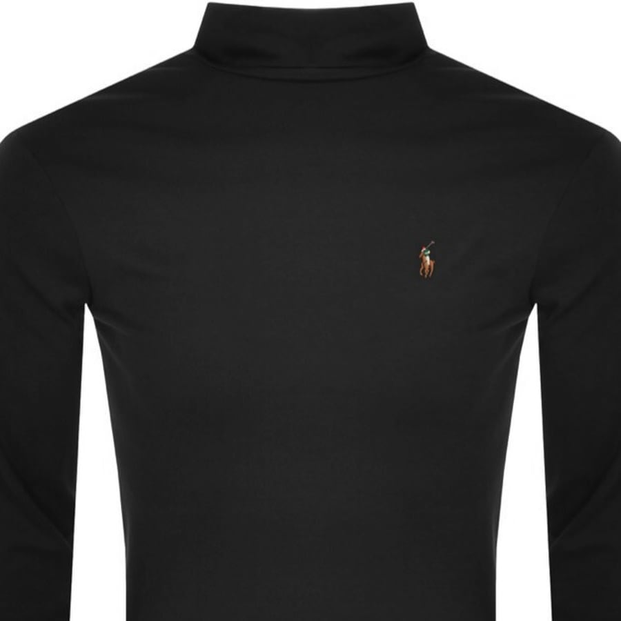 Image number 2 for Ralph Lauren Long Sleeved Roll Neck T Shirt Black