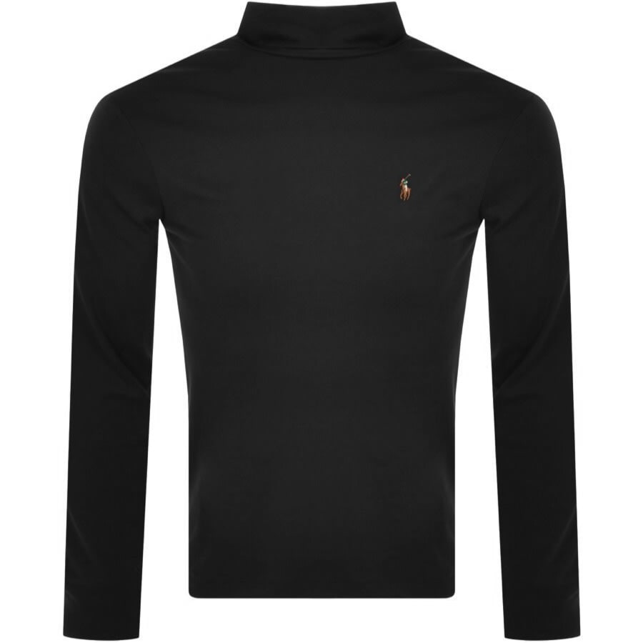Image number 1 for Ralph Lauren Long Sleeved Roll Neck T Shirt Black