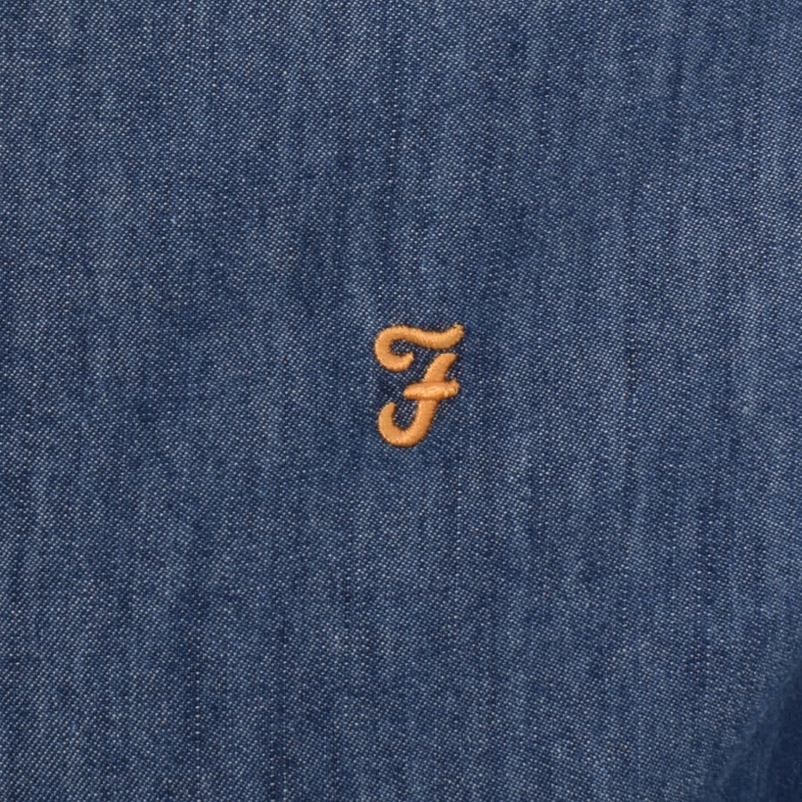 Image number 3 for Farah Vintage Jacob Long Sleeve Shirt Navy