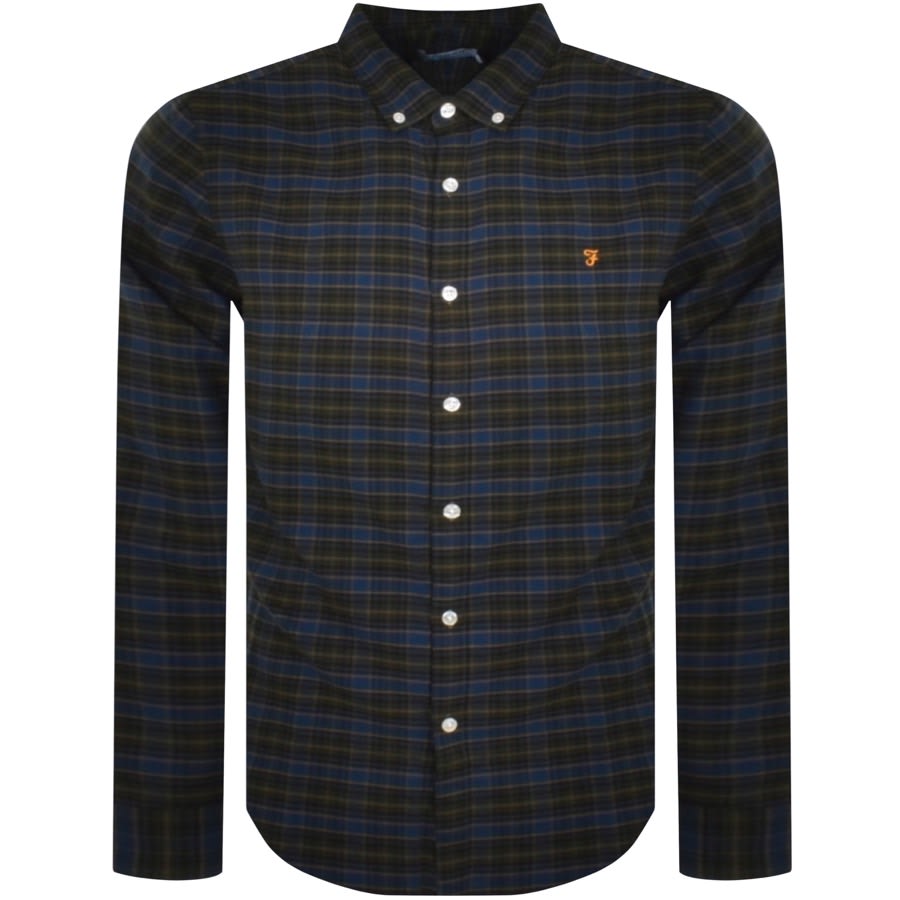 Farah Long Sleeve Fraser Shirt Green Mainline Menswear