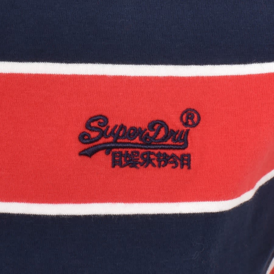 Image number 3 for Superdry Stripes Polo T Shirt Red