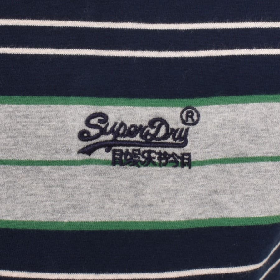 Image number 3 for Superdry Stripes Polo T Shirt Grey
