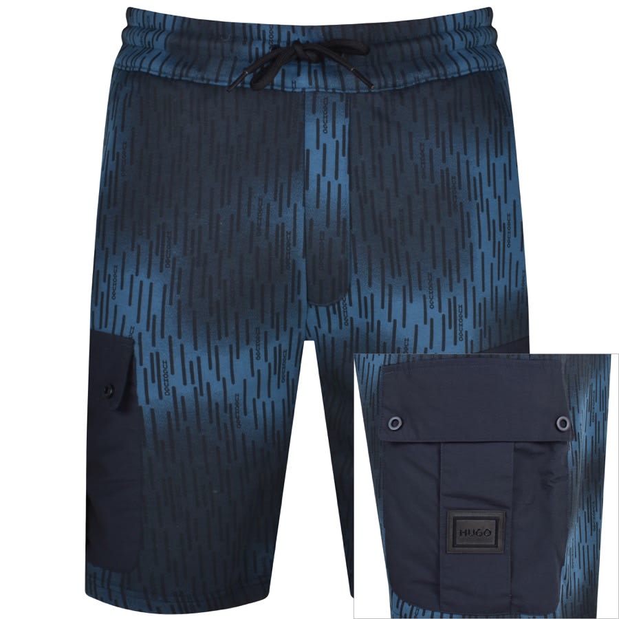 Image number 1 for HUGO Dunnan Jersey Shorts Navy