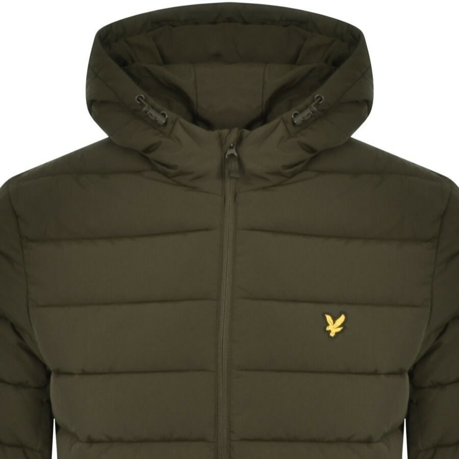Image number 2 for Lyle And Scott Hooded Puffer Jacket Green