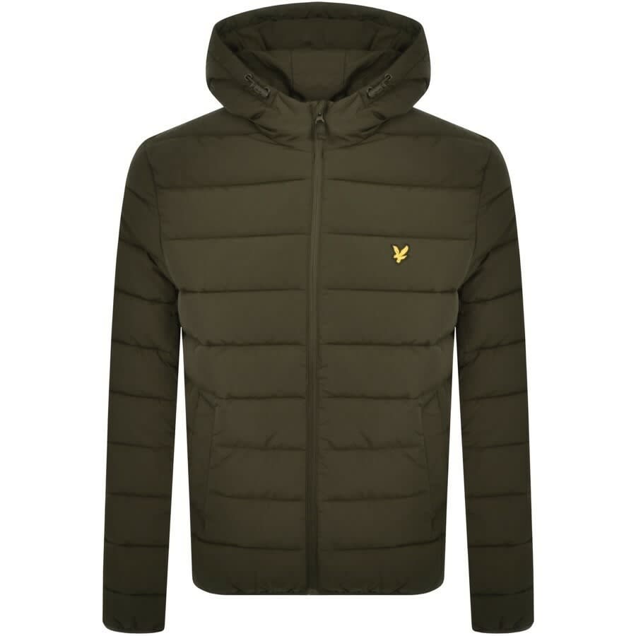 Image number 1 for Lyle And Scott Hooded Puffer Jacket Green