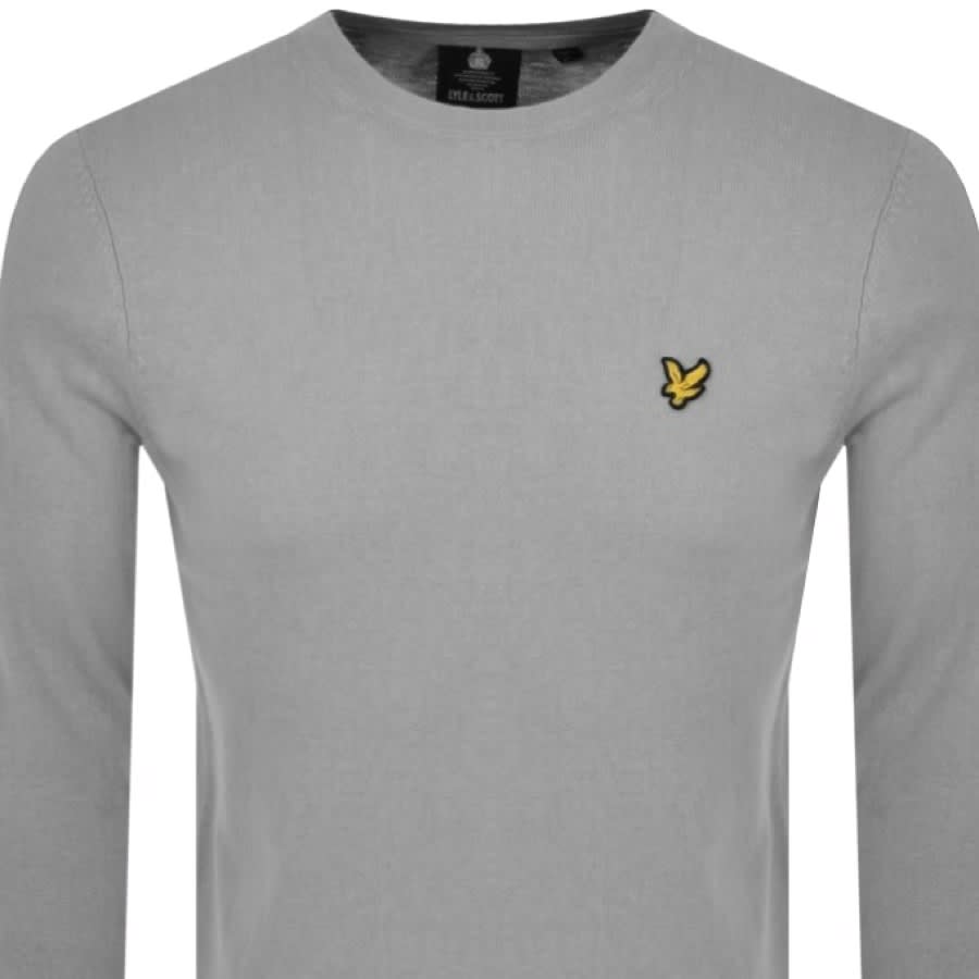 Image number 2 for Lyle And Scott Crew Neck Merino Knit Jumper Grey