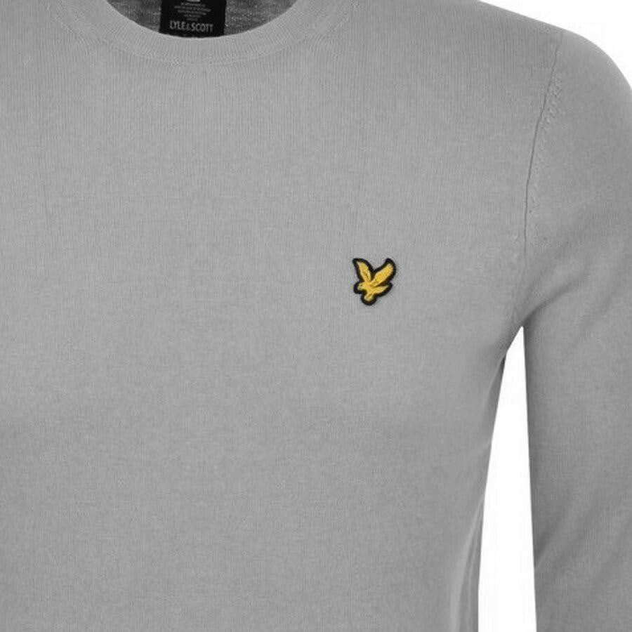 Image number 3 for Lyle And Scott Crew Neck Merino Knit Jumper Grey