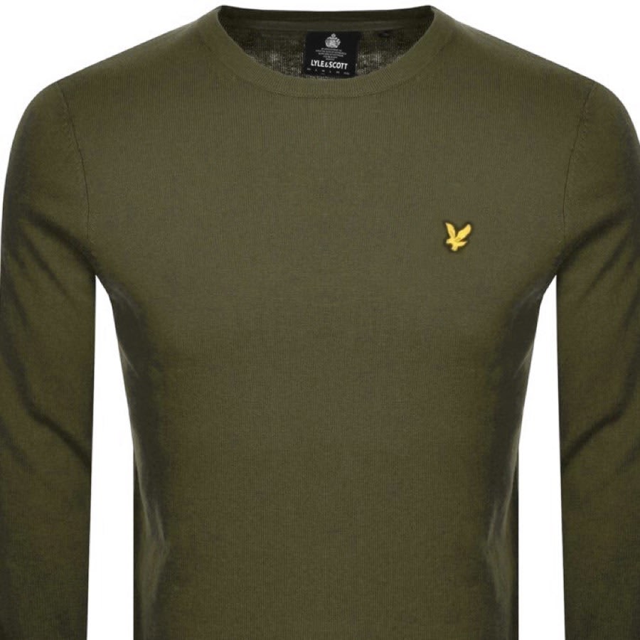 Image number 2 for Lyle And Scott Crew Neck Merino Knit Jumper Green