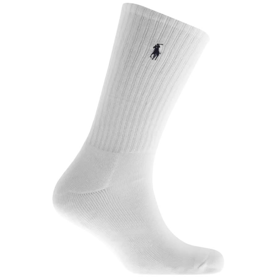Image number 2 for Ralph Lauren 3 Pack Socks White