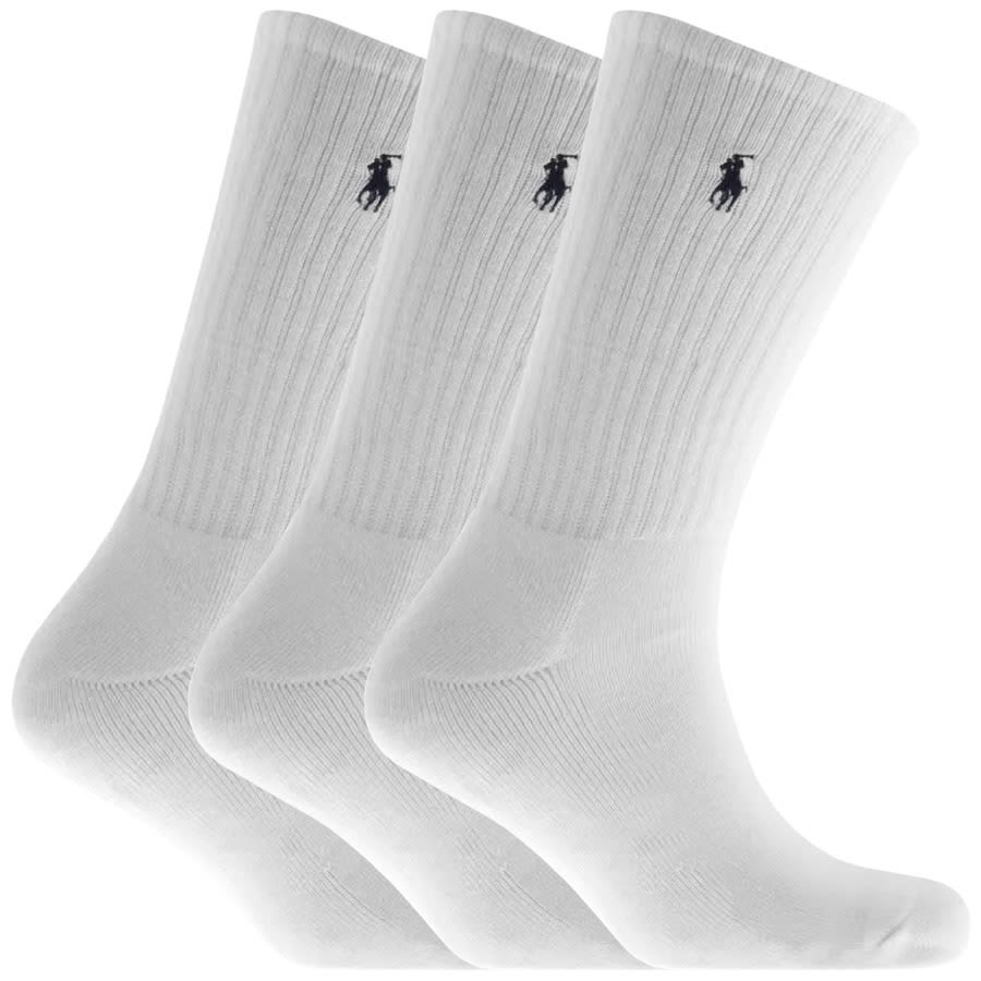 Image number 1 for Ralph Lauren Three Pack Socks White