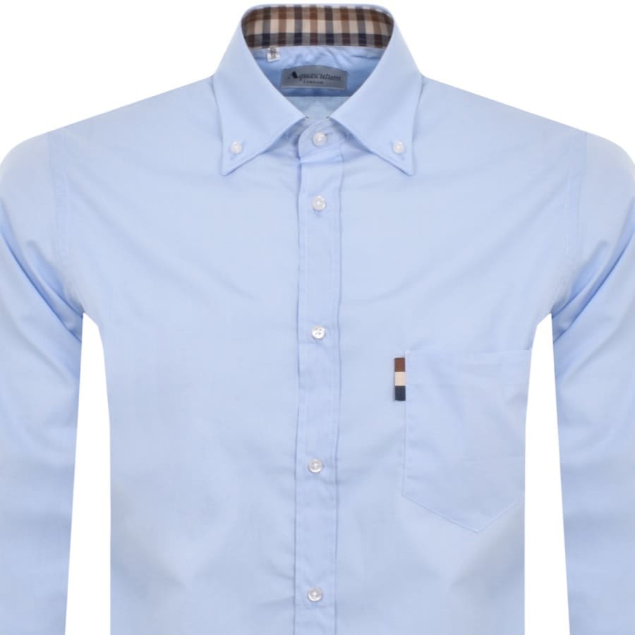 Image number 2 for Aquascutum London Long Sleeve Shirt Blue