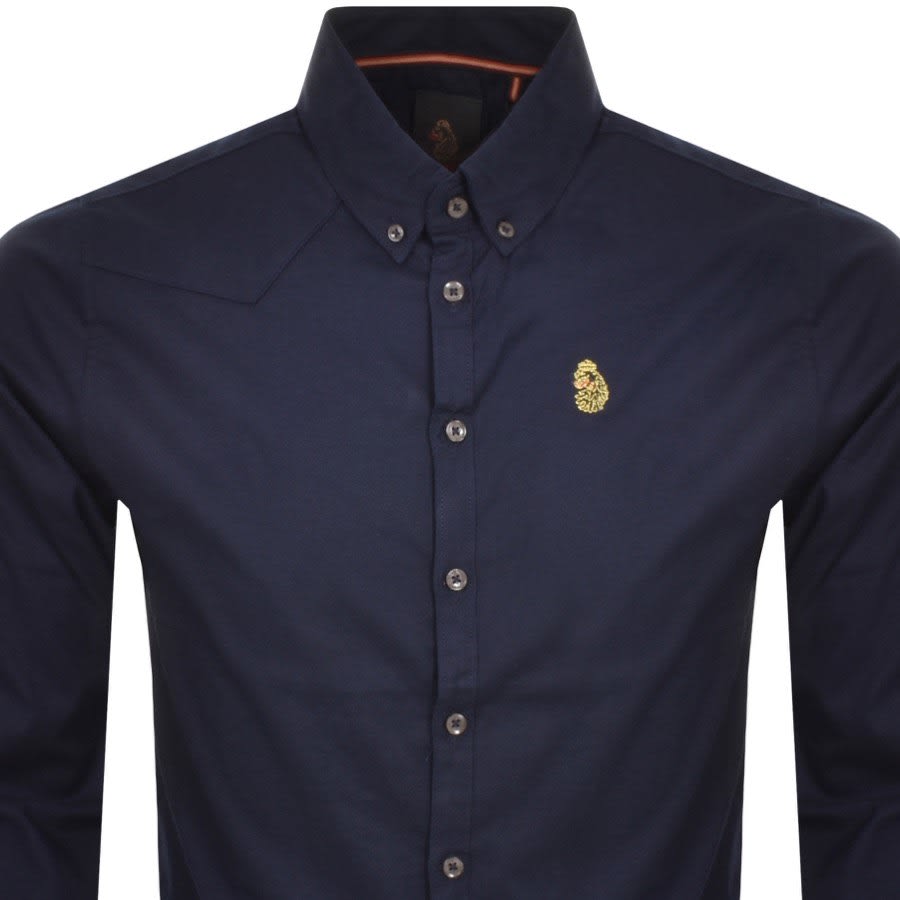 Image number 2 for Luke 1977 Long Sleeve Oxford Shirt Navy