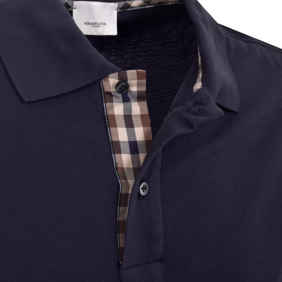 Image number 3 for Aquascutum Pique Polo T Shirt Navy