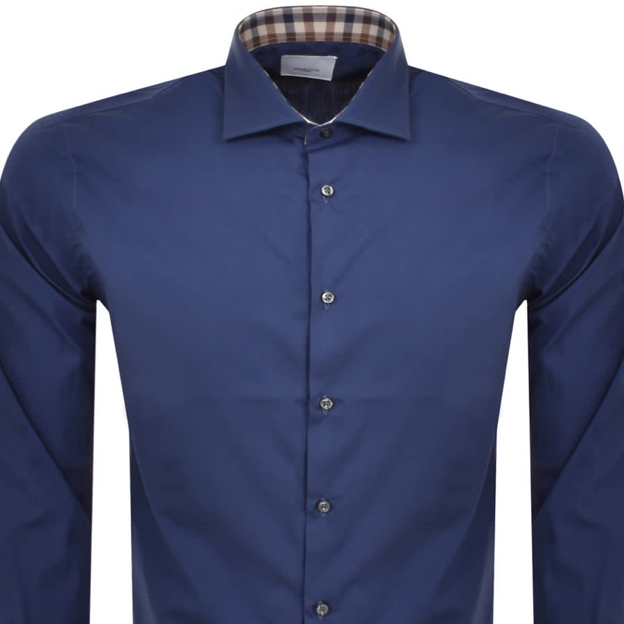Image number 2 for Aquascutum London Long Sleeved Shirt Navy