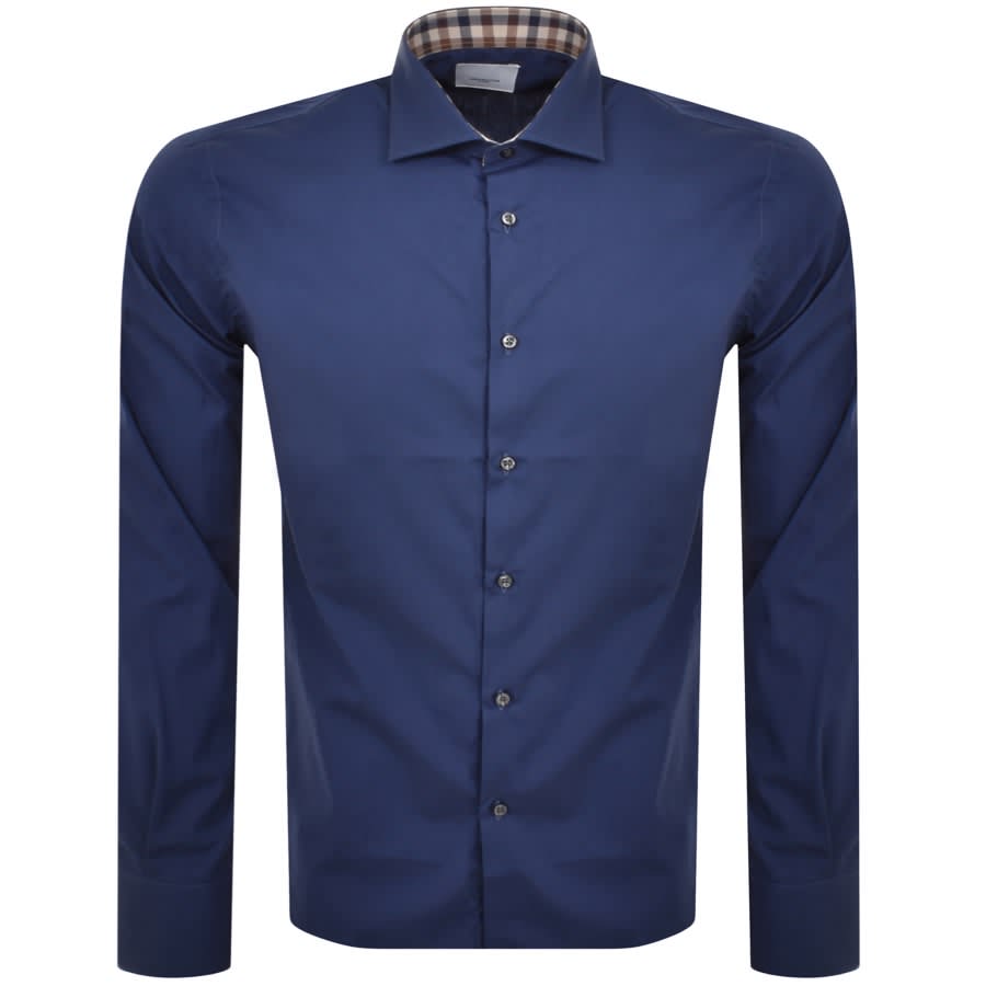 Image number 1 for Aquascutum London Long Sleeved Shirt Navy
