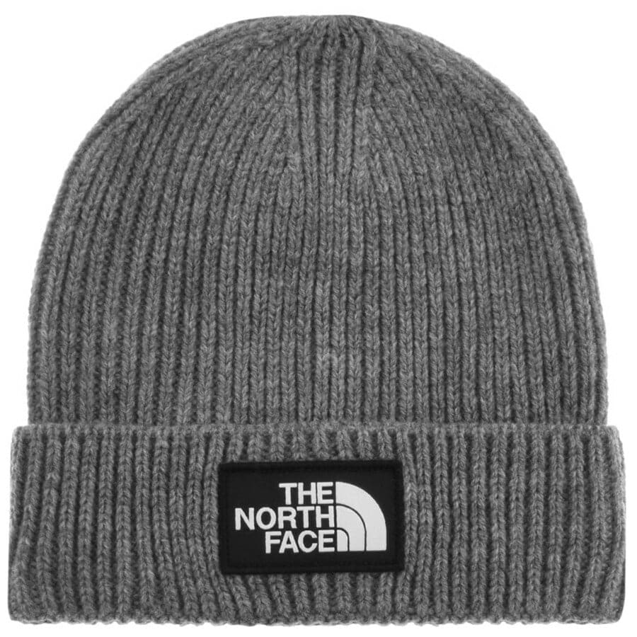 Image number 1 for The North Face Logo Beanie Hat Grey