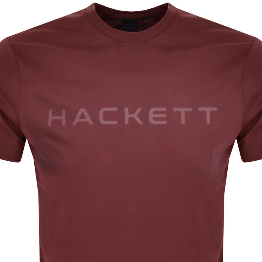 Image number 2 for Hackett London Logo T Shirt Burgundy