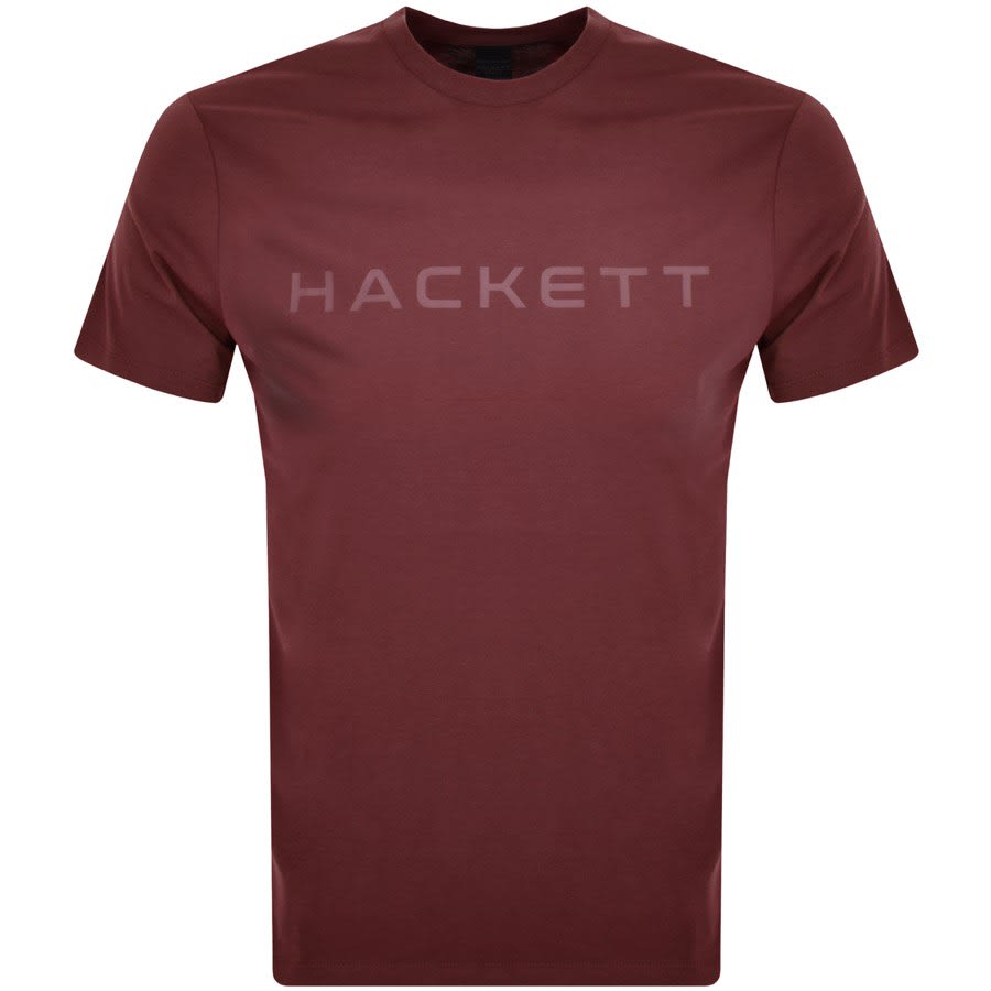 Image number 1 for Hackett London Logo T Shirt Burgundy
