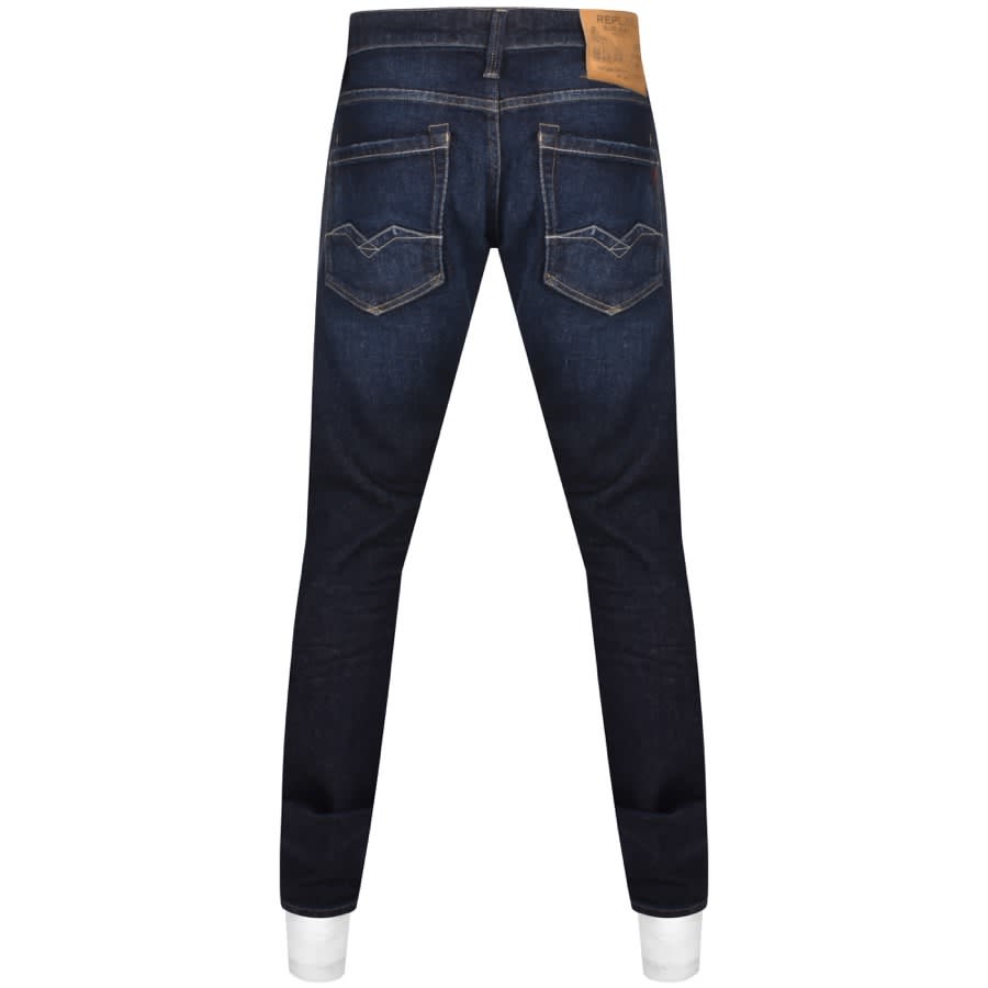 Image number 2 for Replay Waitom Regular Mid Wash Jeans Blue