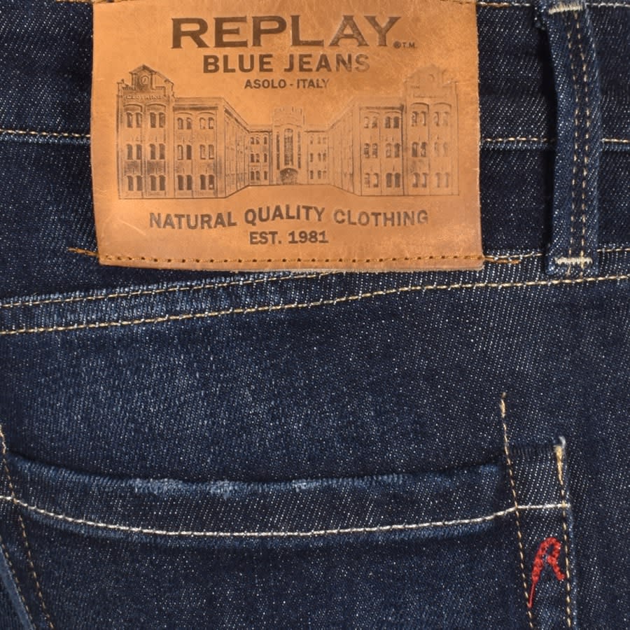 Image number 3 for Replay Waitom Regular Mid Wash Jeans Blue
