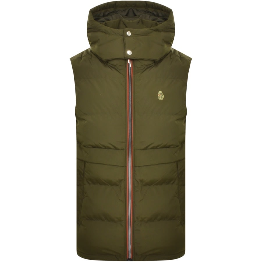 Luke 1977 Egrit Hooded Gilet Green