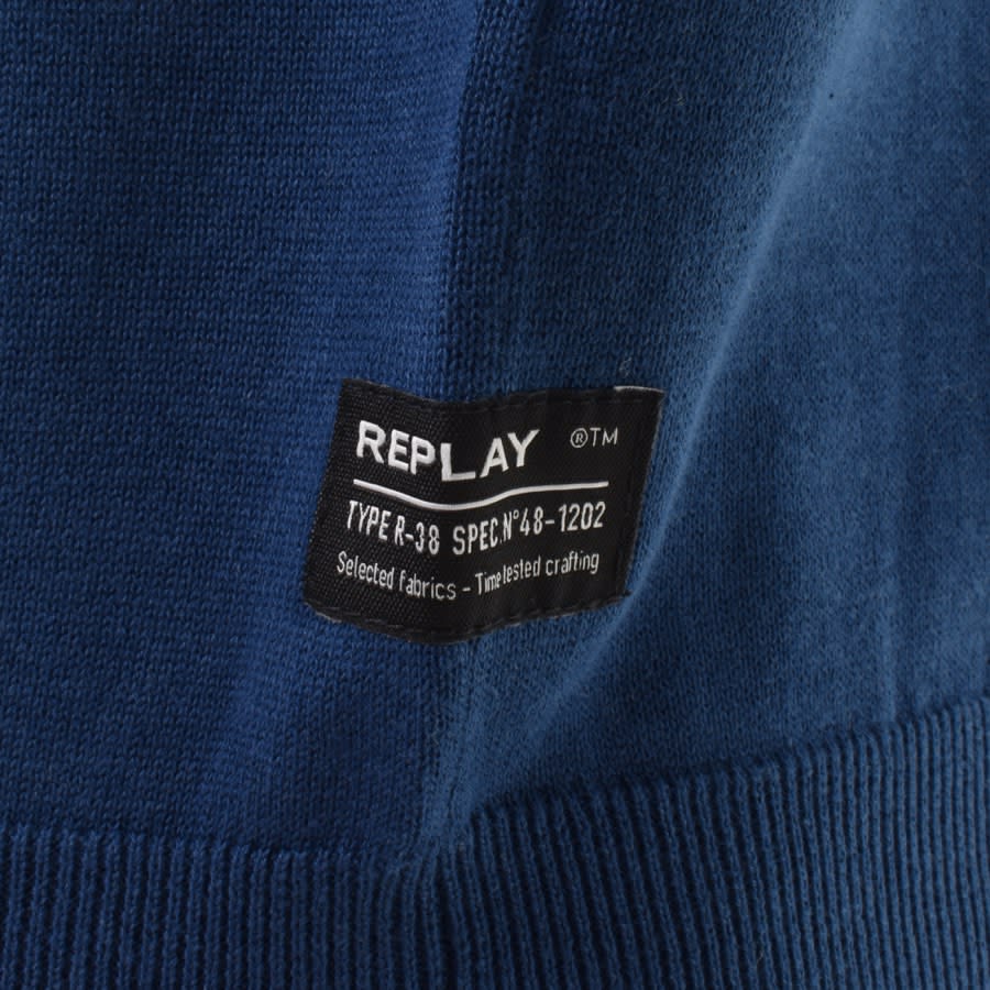 Image number 3 for Replay Crew Neck Sweatshirt Blue