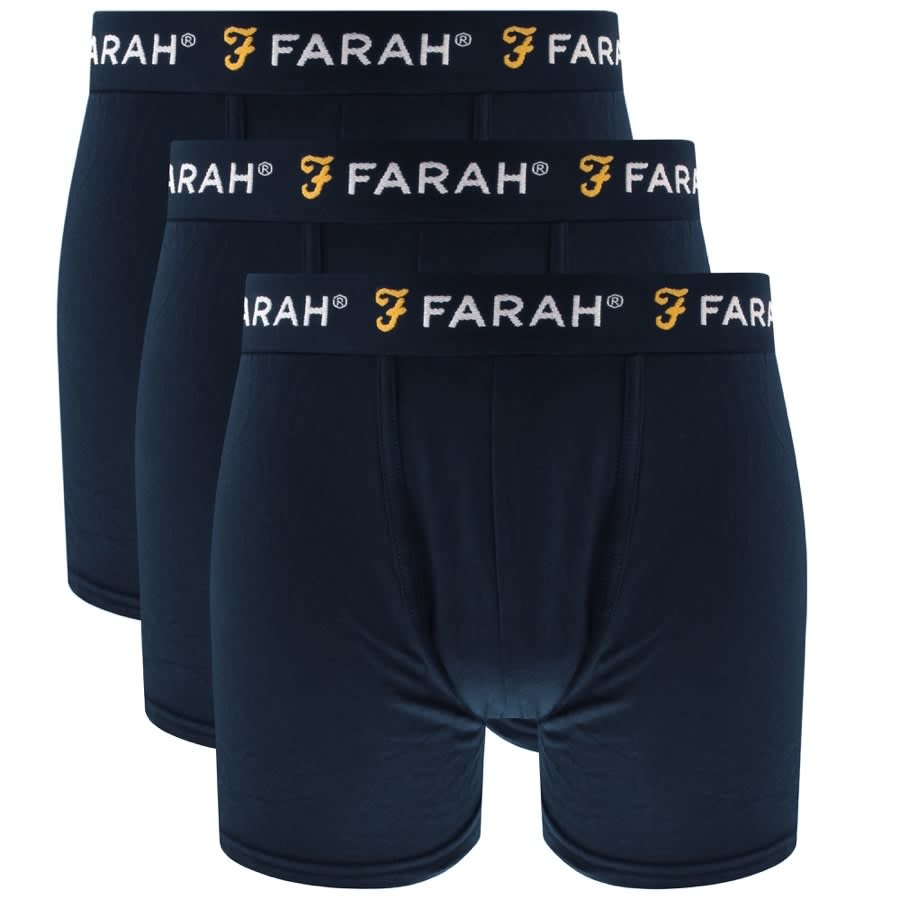 Image number 1 for Farah Vintage Pullsy 3 Pack Boxer Shorts Navy