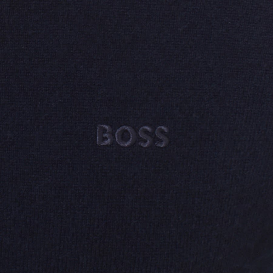 BOSS Marlo Half Knit Jumper Navy | Mainline Menswear
