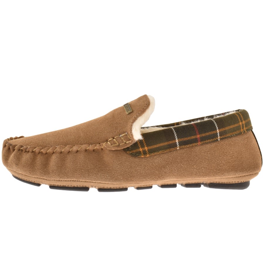 Image number 2 for Barbour Monty Tartan Slippers Brown