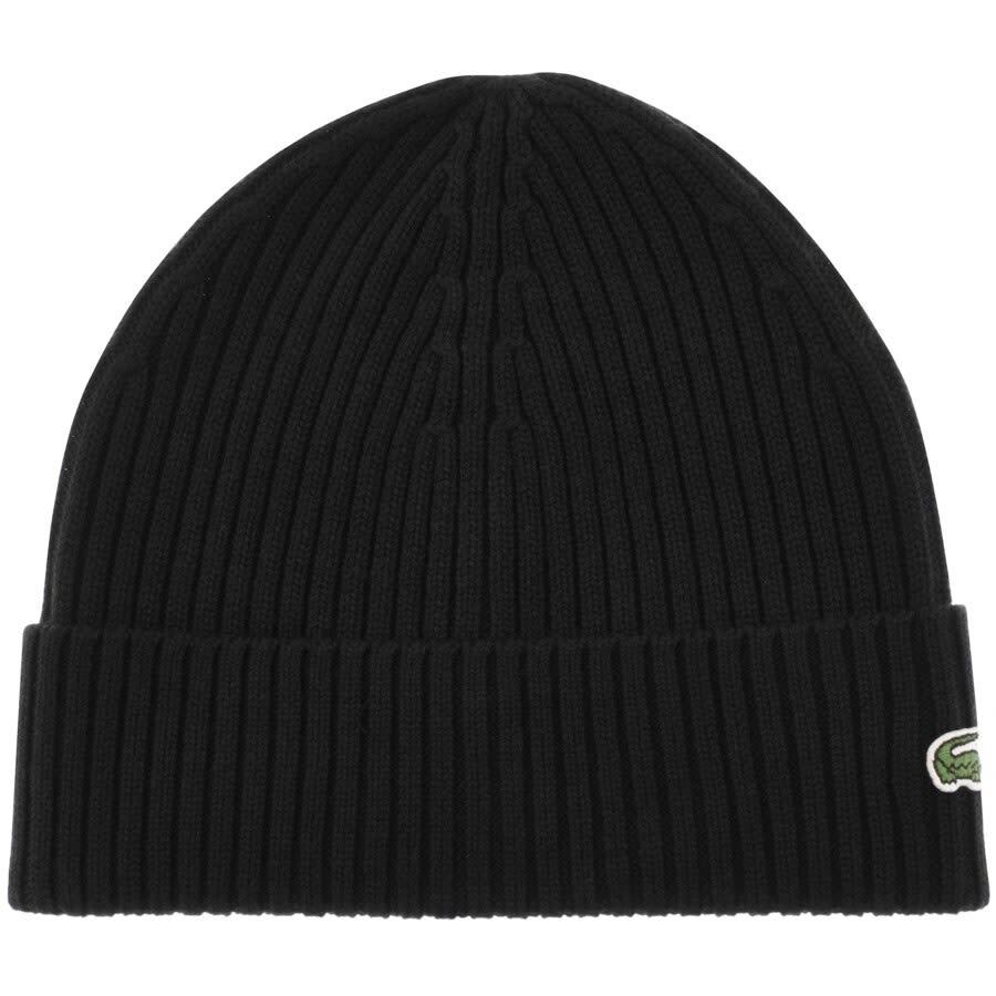 Image number 2 for Lacoste Knitted Beanie Black