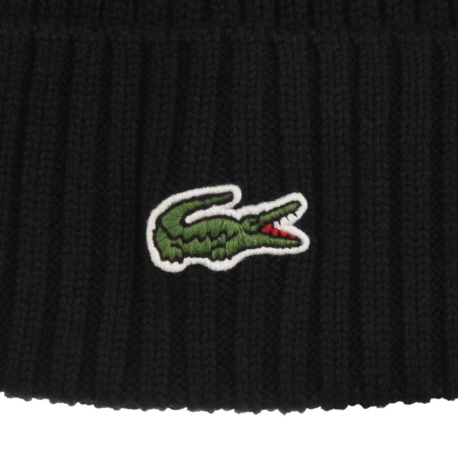 Image number 3 for Lacoste Knitted Beanie Black