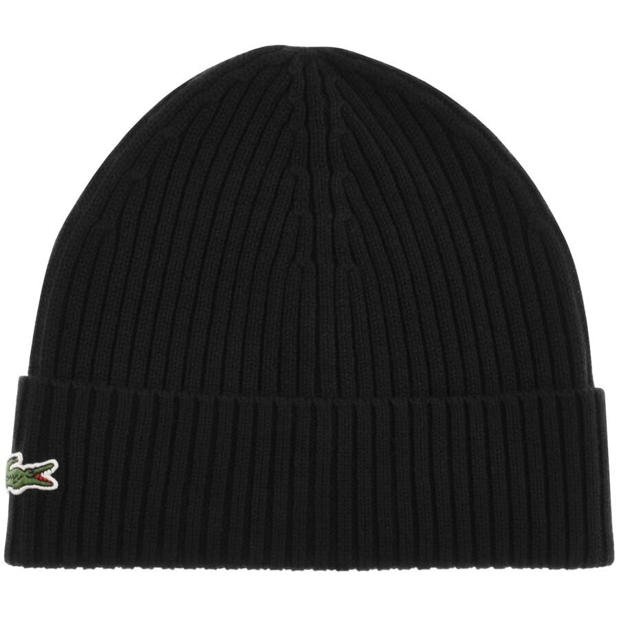 Image number 1 for Lacoste Knitted Beanie Black