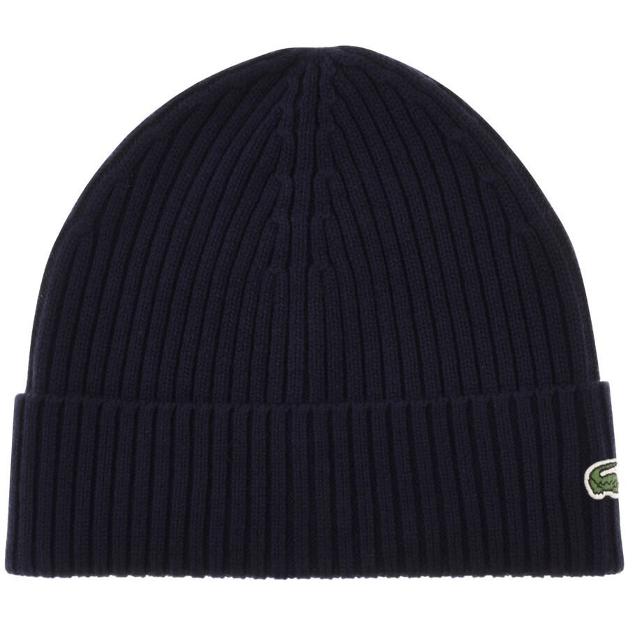 Image number 2 for Lacoste Knitted Beanie Navy