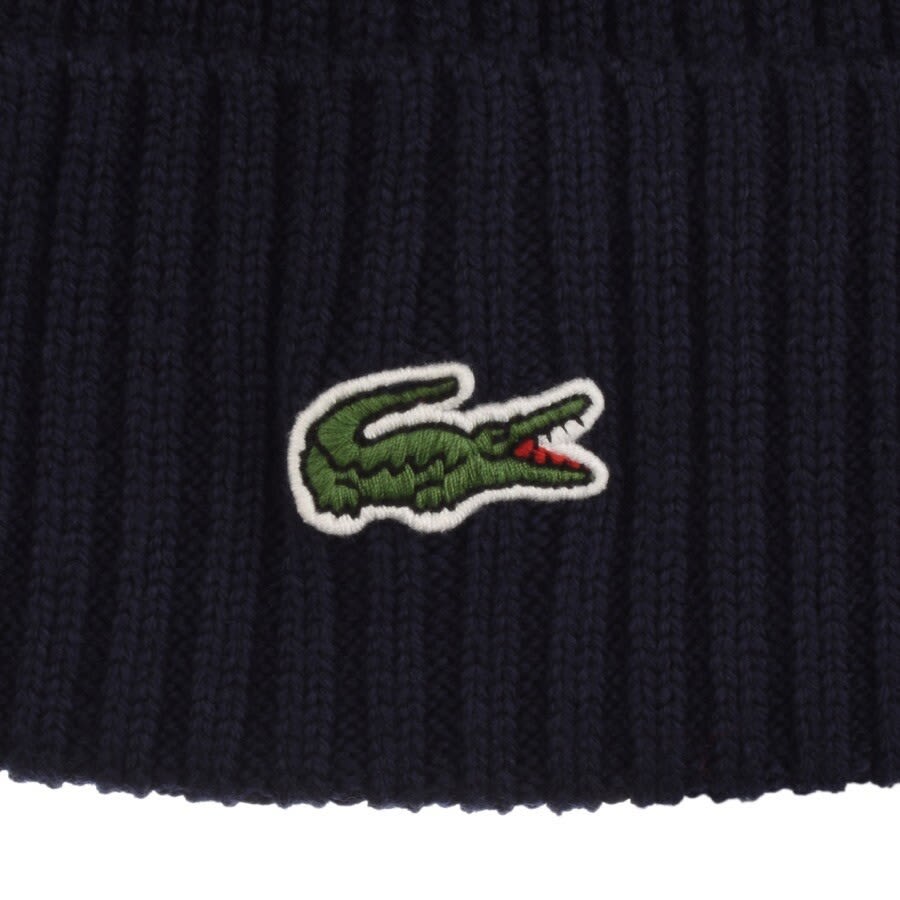 Image number 3 for Lacoste Knitted Beanie Navy