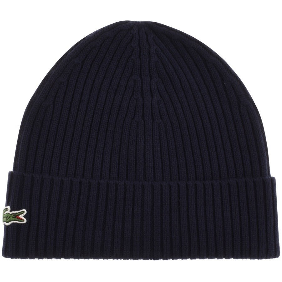 Image number 1 for Lacoste Knitted Beanie Navy