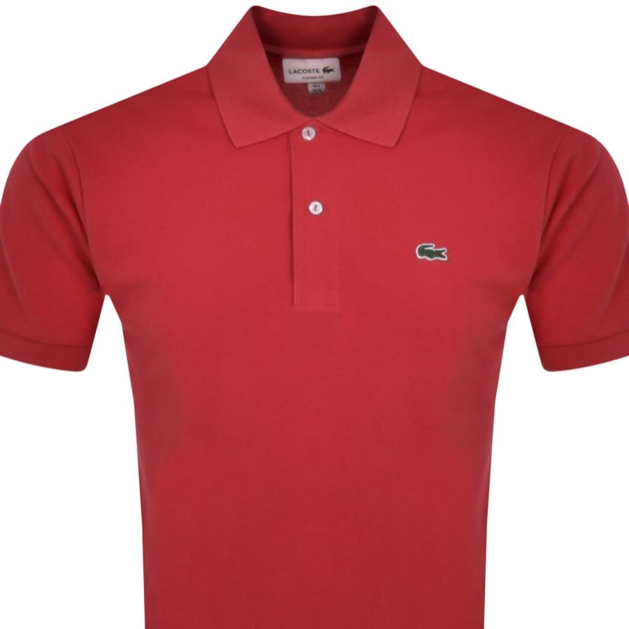 Image number 2 for Lacoste Short Sleeved Polo T Shirt Red