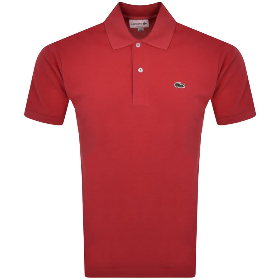 Image number 1 for Lacoste Short Sleeved Polo T Shirt Red