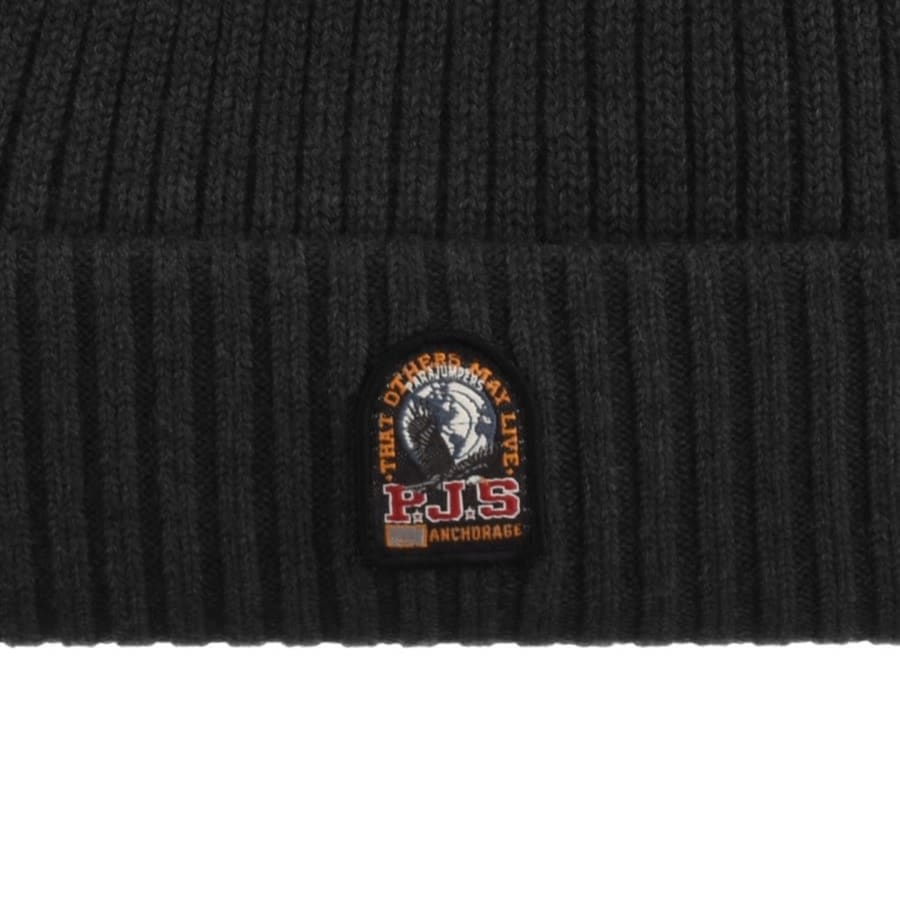 Image number 3 for Parajumpers Ribbed Beanie Hat Black
