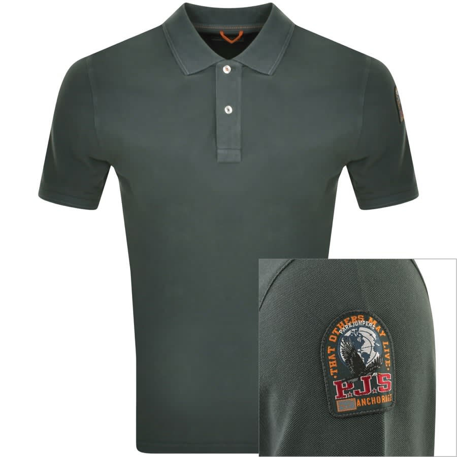 Image number 1 for Parajumpers Polo T Shirt Green