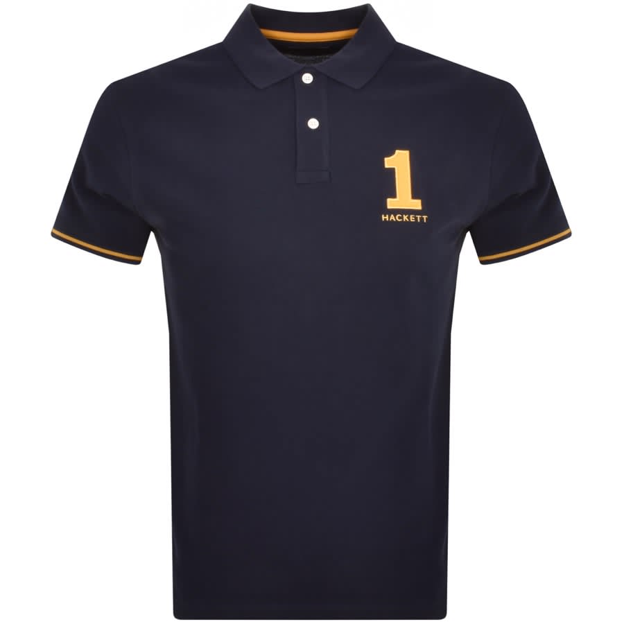 Hackett Modern Number Heritage Polo T Shirt Navy Mainline Menswear