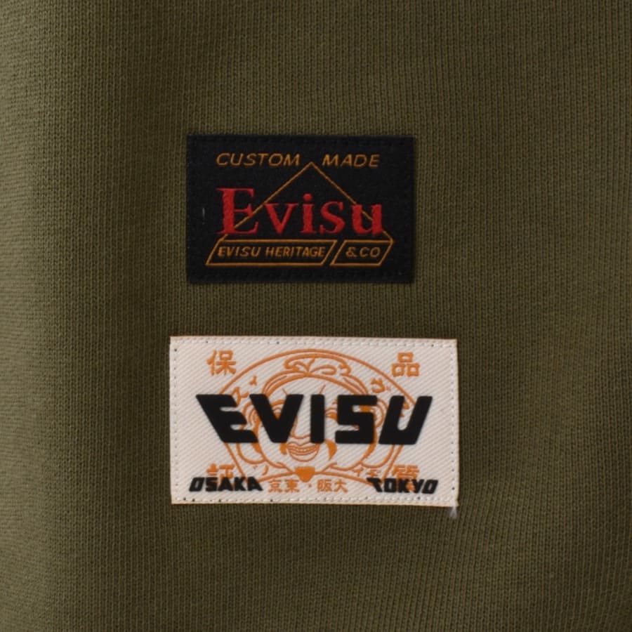 Image number 2 for Evisu Logo Crew Neck Sweatshirt Khaki