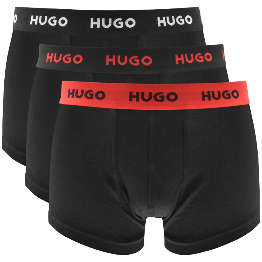 Image number 1 for HUGO Triple Pack Trunks Black