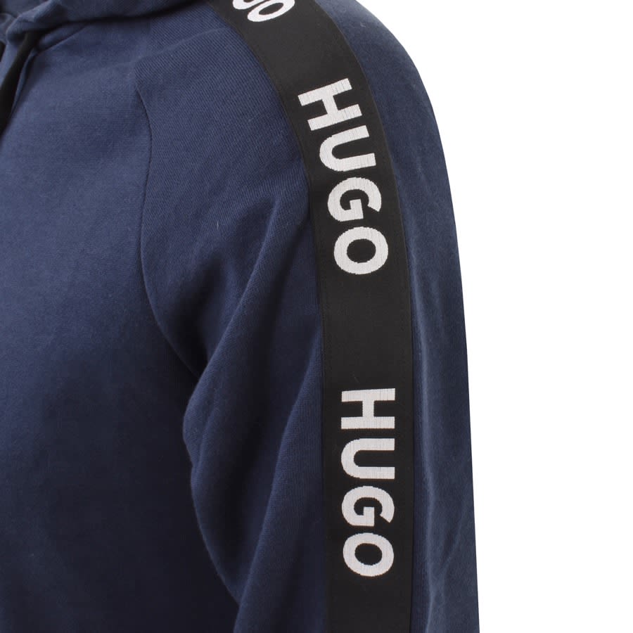 Image number 3 for HUGO Lounge Sporty Logo Hoodie Navy