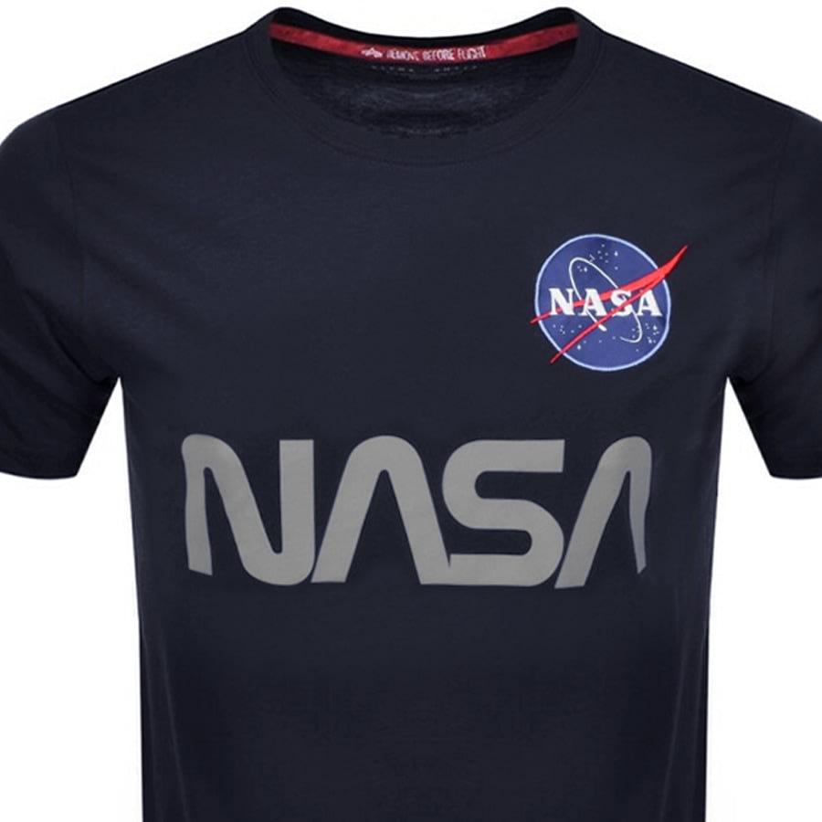 Image number 2 for Alpha Industries Nasa Reflective T Shirt Blue