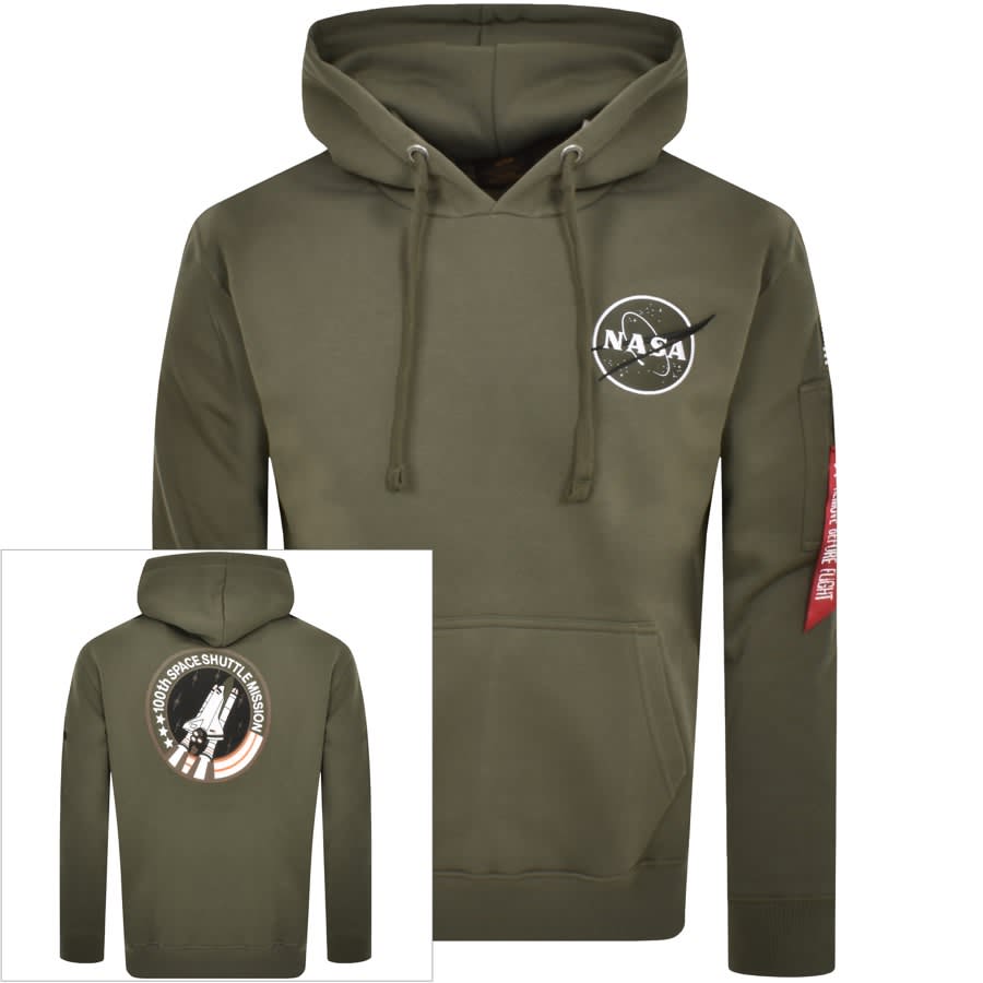 Image number 1 for Alpha Industries Space Shuttle Hoodie Green